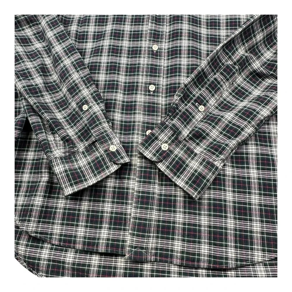 Polo Ralph Lauren Shirt Men XL Green White Black Red Tartan Plaid Classic Preppy